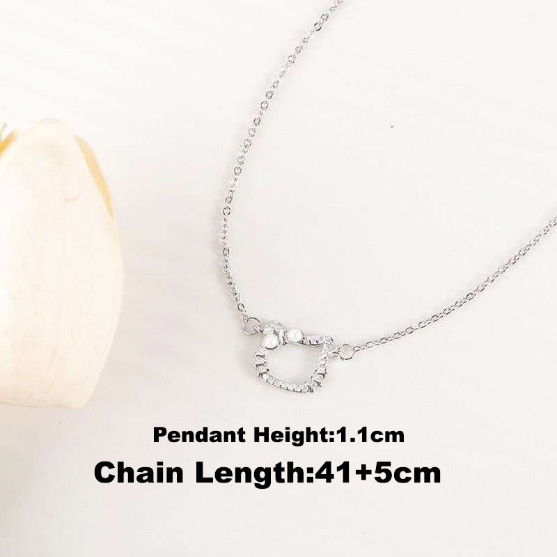 Elegant Stainless Necklace For Women Silver Gold Titanium Kitty Fashion Jewelry Accessories Gift