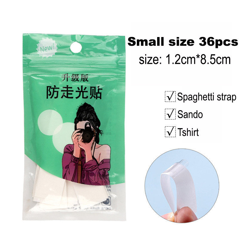 36pcs Lingerie Sticker Strip Adhesive Strap Anti-slip Double Sided Tape Clothing Adhesive for Women