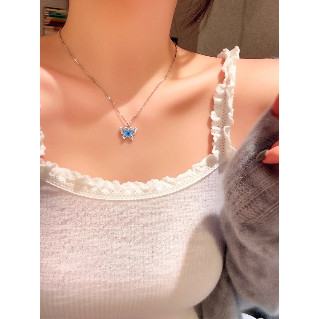 Korean Style Chain Pendant Necklace for Women Butterfly necklaces Fashion Accessories Jewelry Gift
