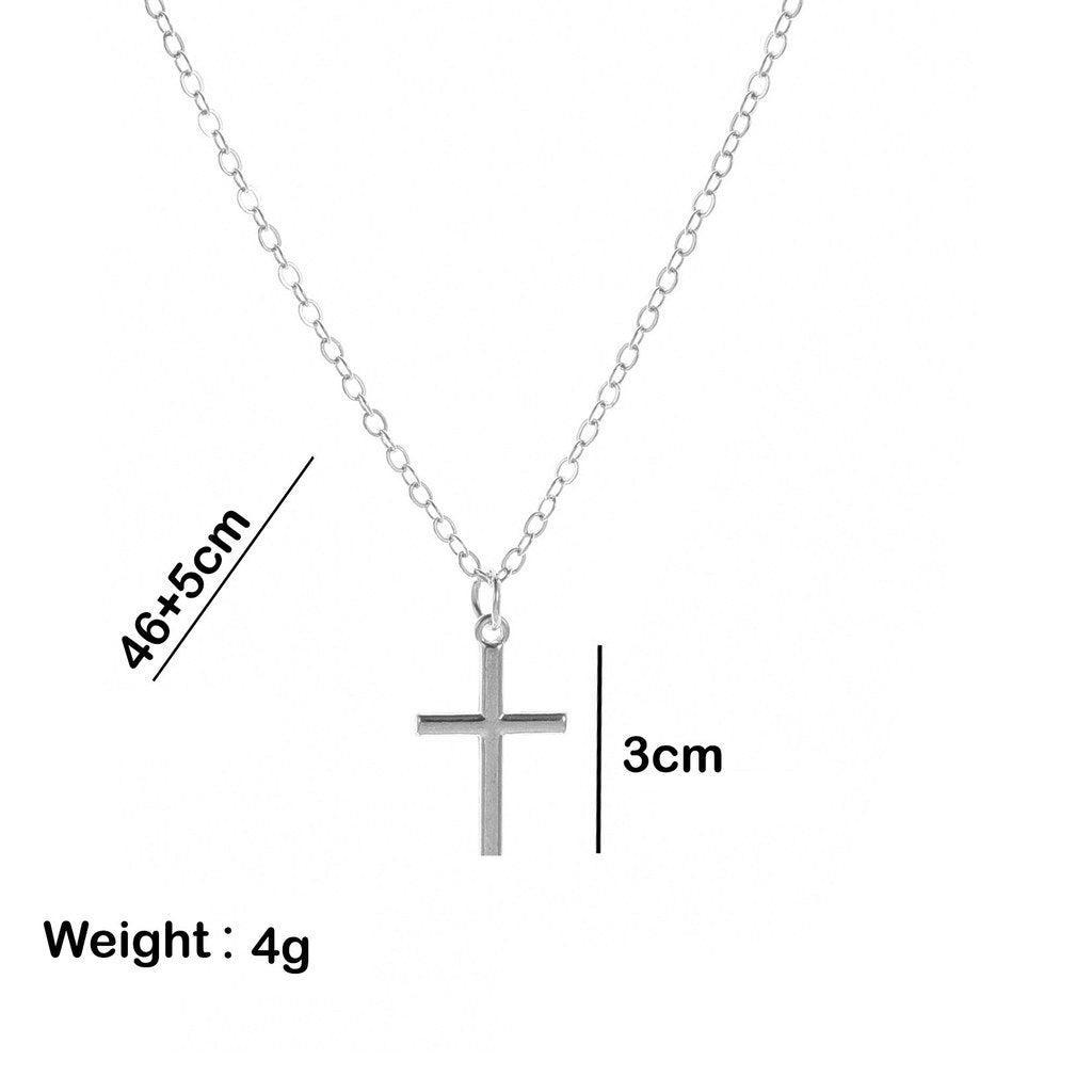 Elegant Silver Necklace For Women Cross Pendant Necklace Korean Fashion Jewelry Accessories Gift
