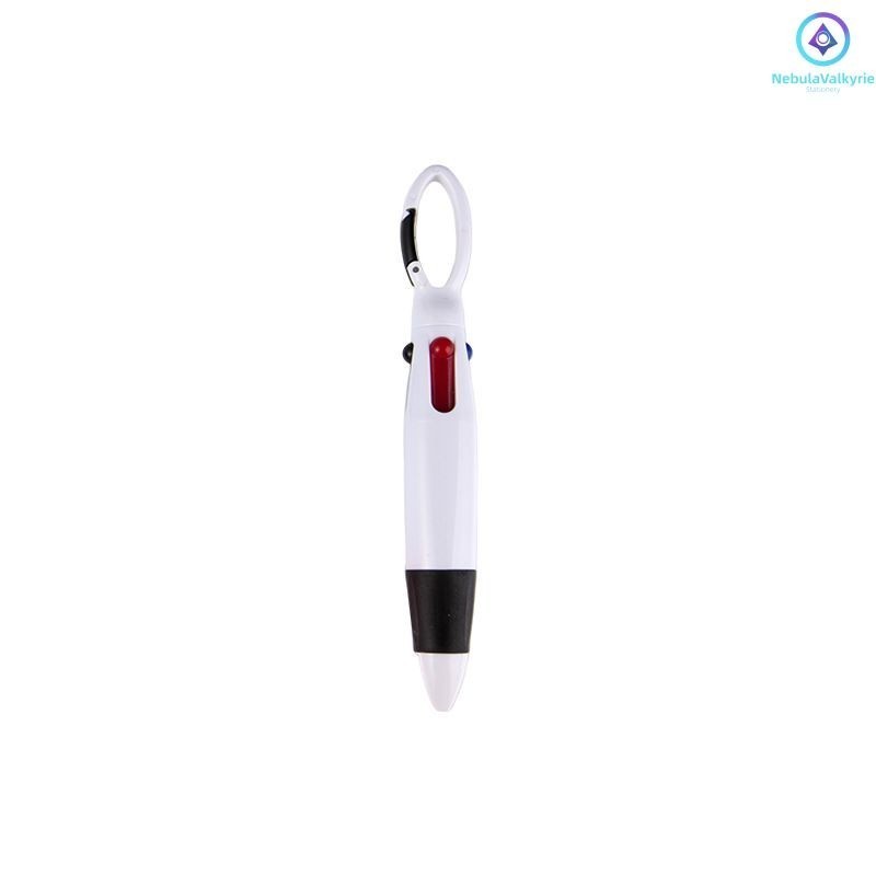 Fashion Ball pen with Hook Students' daily writing push pen carabiner four-color ballpoint pen Gift