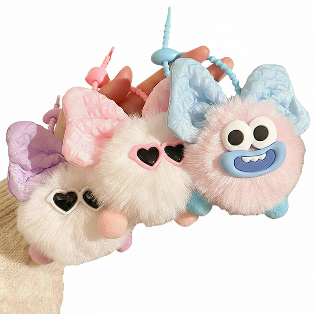 Elegant Coal Ball Plush Doll Charm Stress Reliever Fun Toys Keychain Stuff Toys Fashion Gift Pop