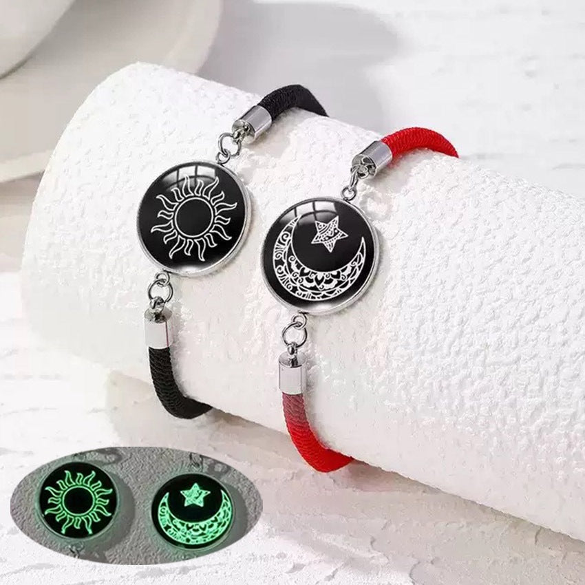 2Pc Moon Sun Couple Bracelet For Women lucky Charm Beads Bracelets Fashion Jewelry Accessories Gift
