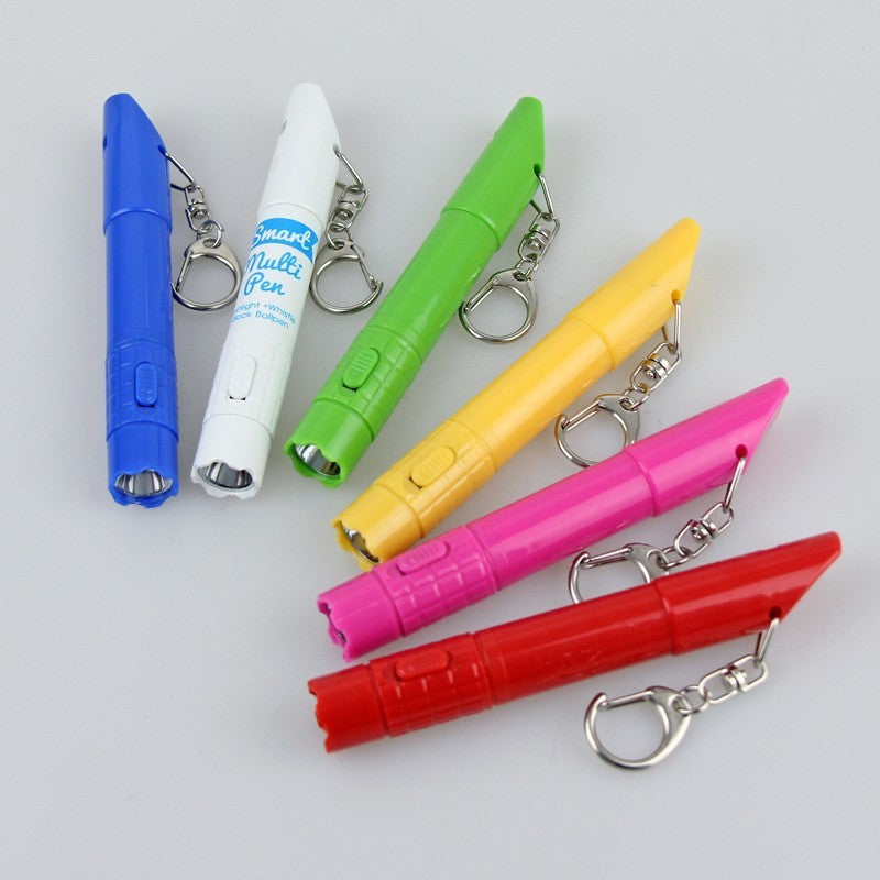 Premium 3 in 1 Emergency Ballpen Whistle Flashlight With Whistle with Flashlight Keychain Ball Pen
