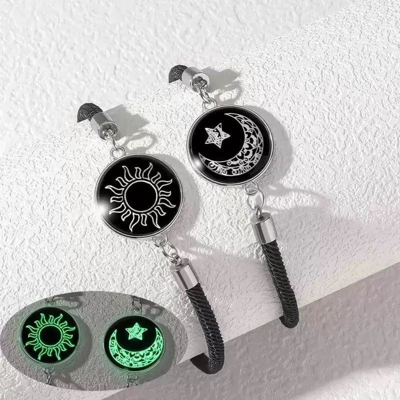 2Pc Moon Sun Couple Bracelet For Women lucky Charm Beads Bracelets Fashion Jewelry Accessories Gift