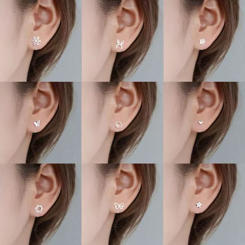 Elegant Stud Earrings For Women Earring Fashion Jewelry Accessories Gift Sliver Earring Piercing Ear