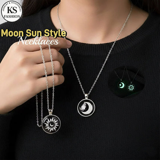 Elegant Silver Necklace For Women Moon Fashion Pendant Korean Fashion Jewelry Accessories lover Gift