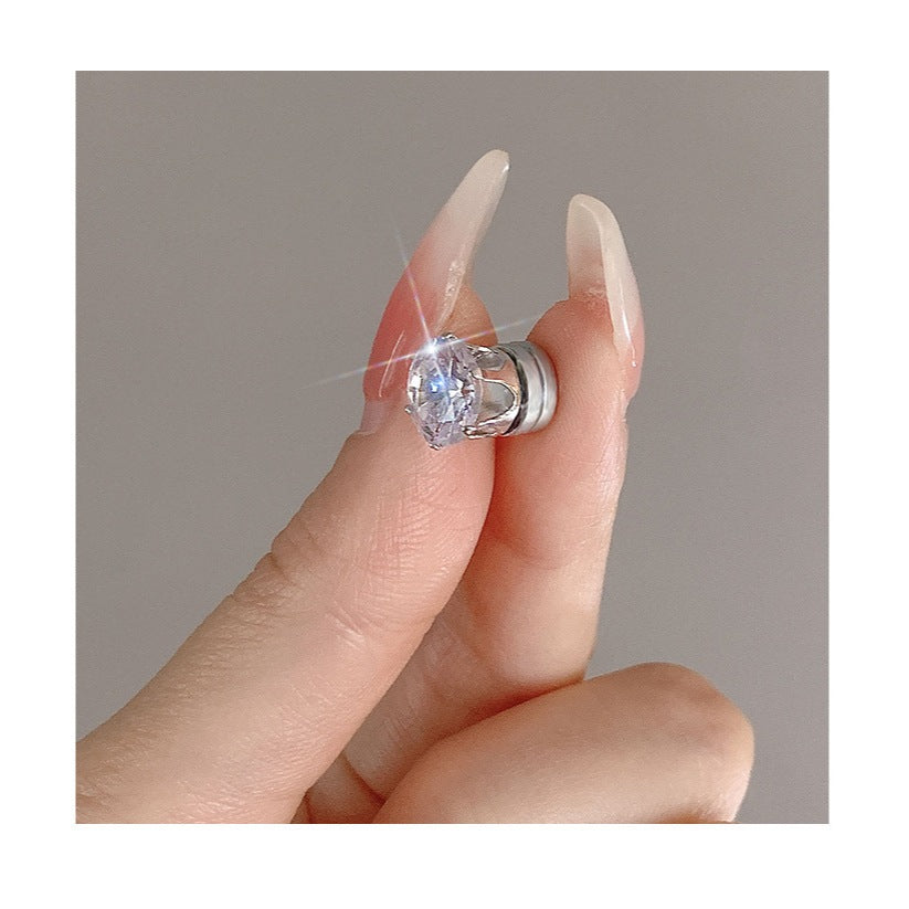 2Pcs No Piercing Magnetic Earrings for Women Diamond Earring Rhinestone FashionJewelry Accessories