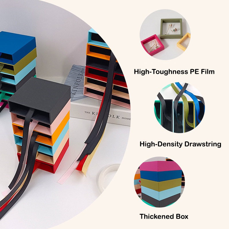 Transparent PE Film Box for Ring, Bracelet, Necklace Women Organizer Fashion Jewelry Christmas Gift