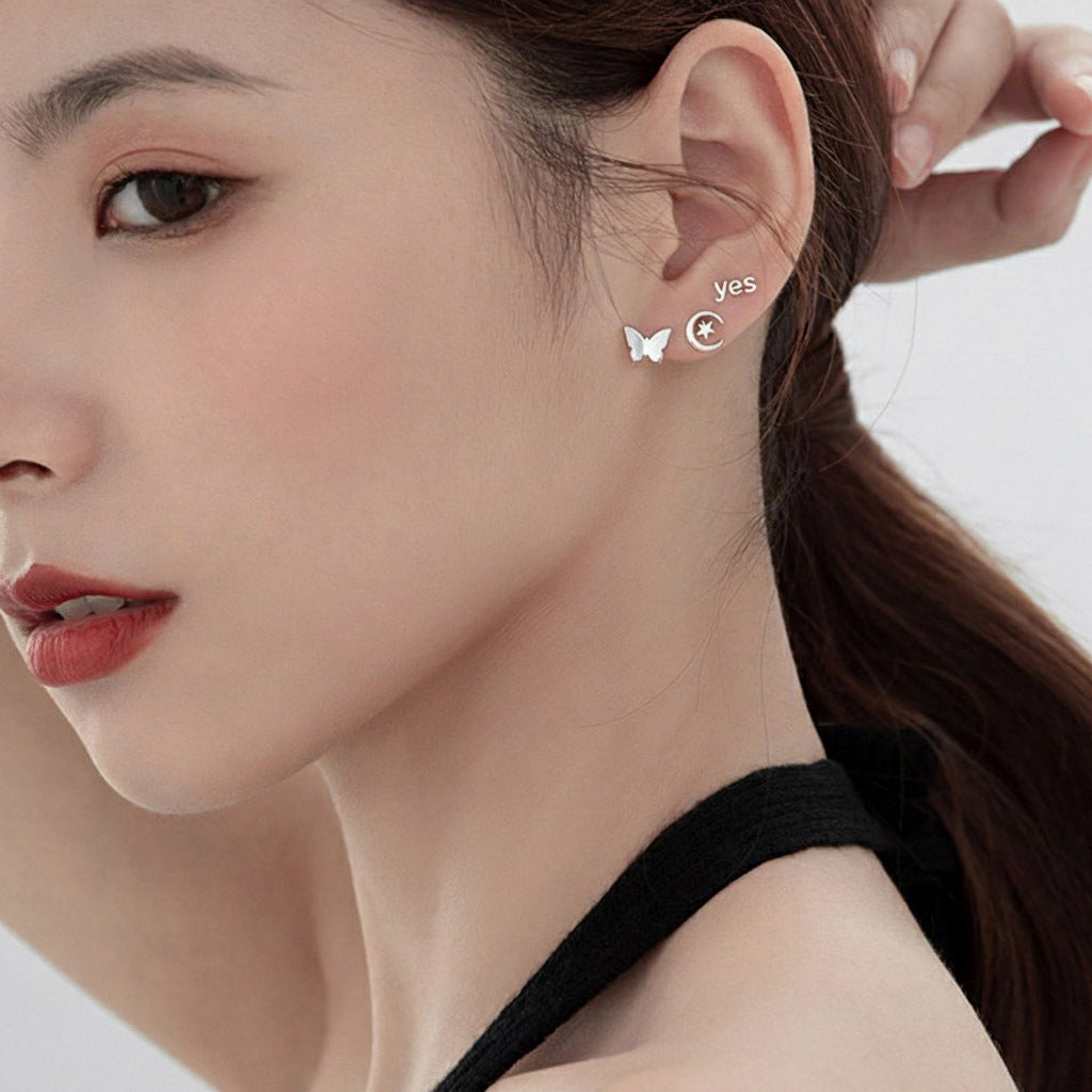 Elegant Stud Earrings For Women Earring Fashion Jewelry Accessories Gift Sliver Earring Piercing Ear