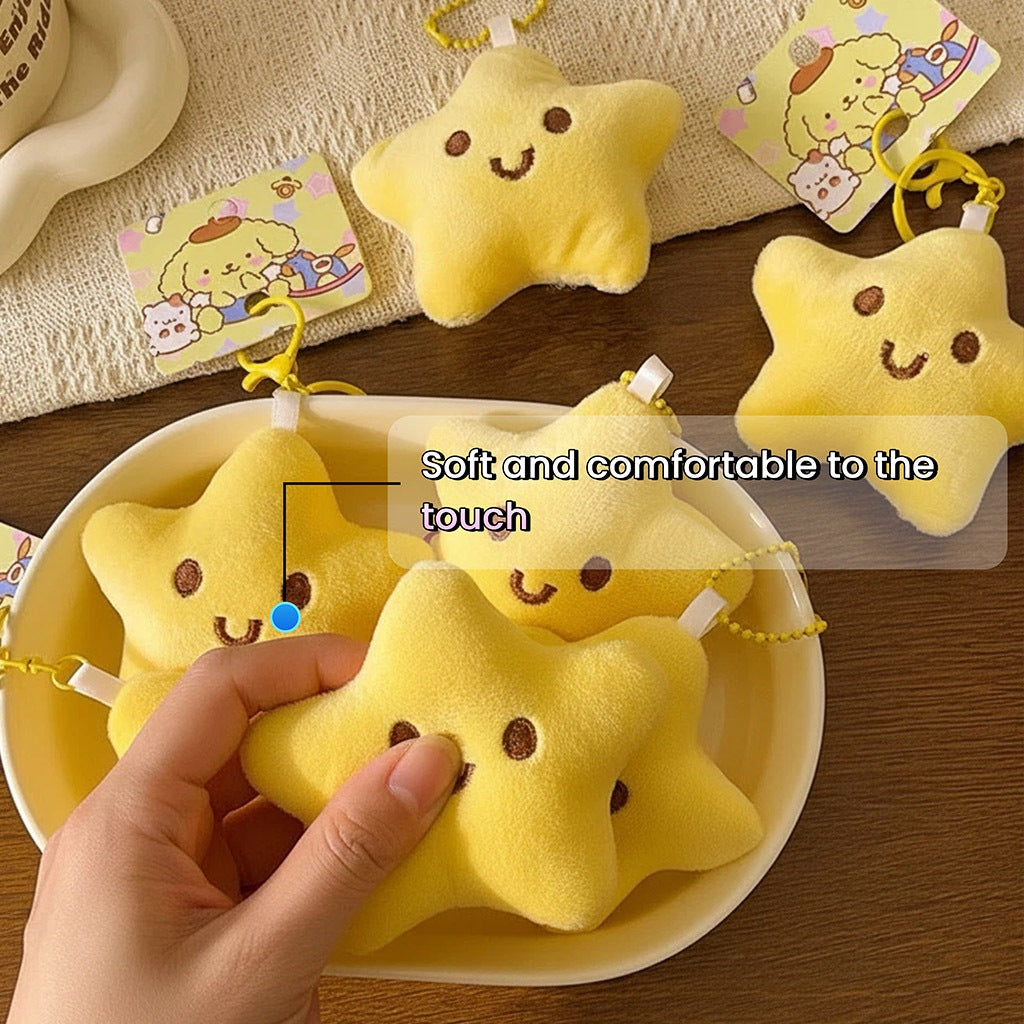 Elegant Smile Star Plush Doll Charm Stress Reliever Fun Toys Keychain Stuff Toys Fashion Gift Pop