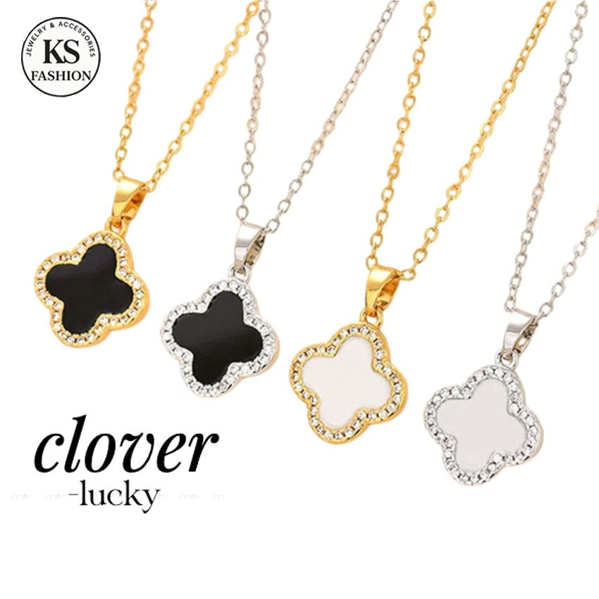 Elegant Stainless Necklace For Women Silver Gold Titanium Zircon Fashion Jewelry  Accessories Gift