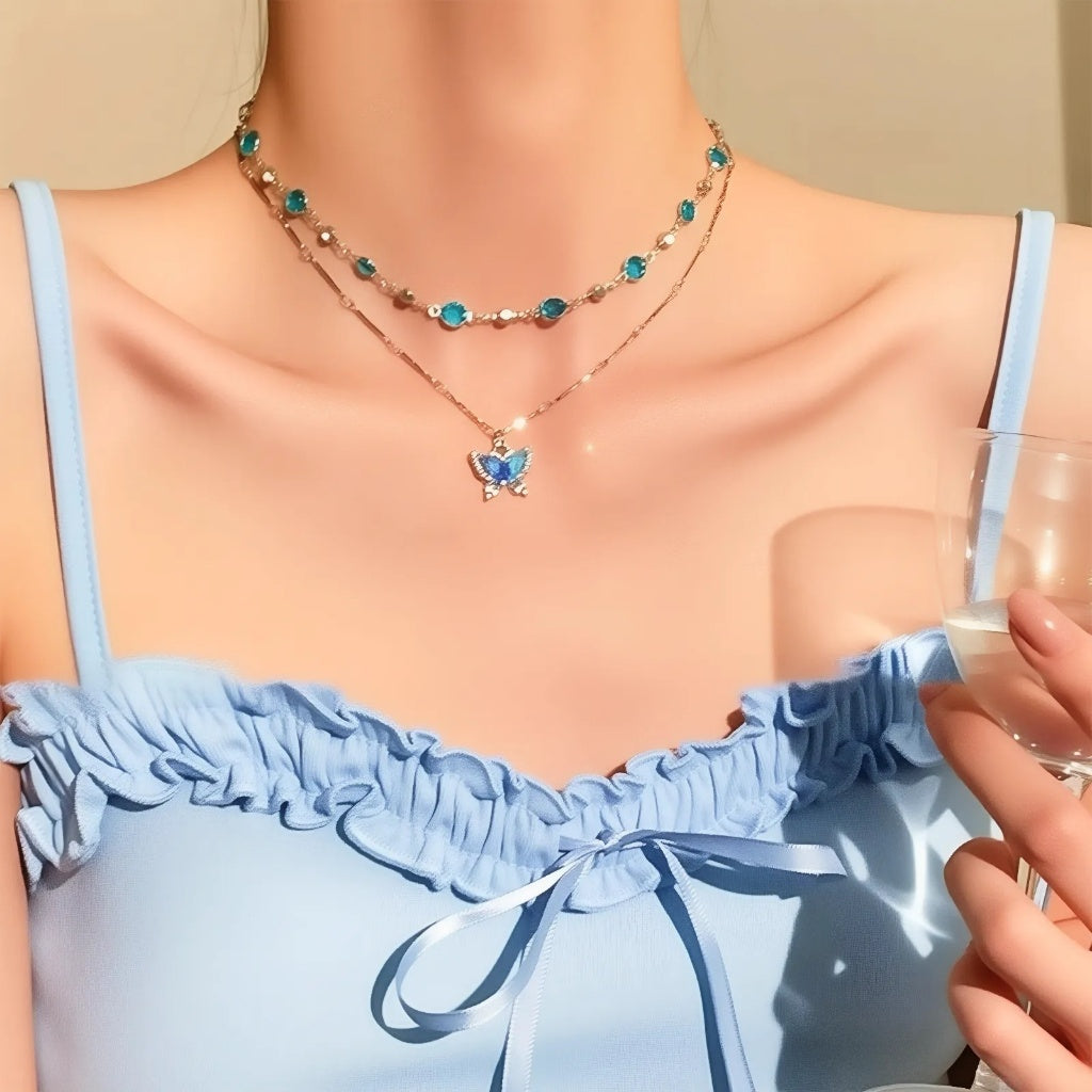 Korean Style Chain Pendant Necklace for Women Butterfly necklaces Fashion Accessories Jewelry Gift