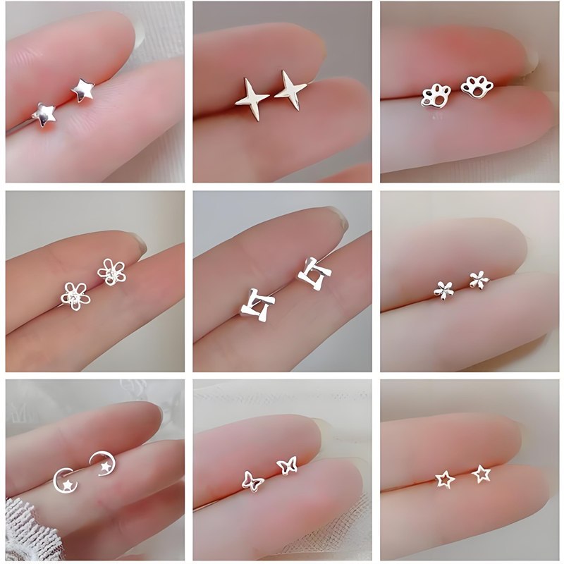 Elegant Stud Earrings For Women Earring Fashion Jewelry Accessories Gift Sliver Earring Piercing Ear