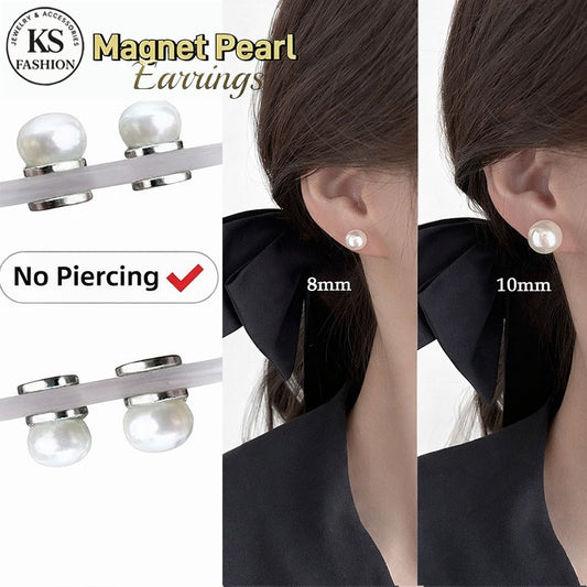 Elegant Magnet Earrings for Women Pearl Earrings Ear Clips FashionJewelry Accessories Christmas Gift