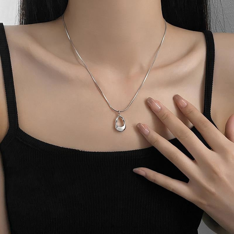Elegant Silver Necklace For Women Water pendant Necklace Korean Fashion Jewelry  Accessories Gift