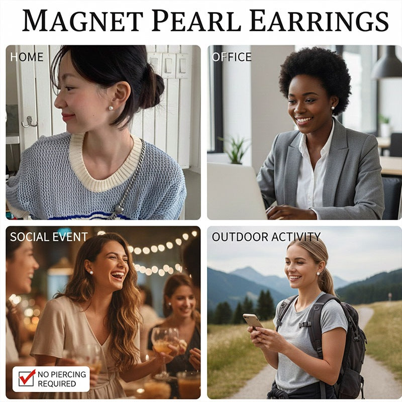 Elegant Magnet Earrings for Women Pearl Earrings Ear Clips FashionJewelry Accessories Christmas Gift