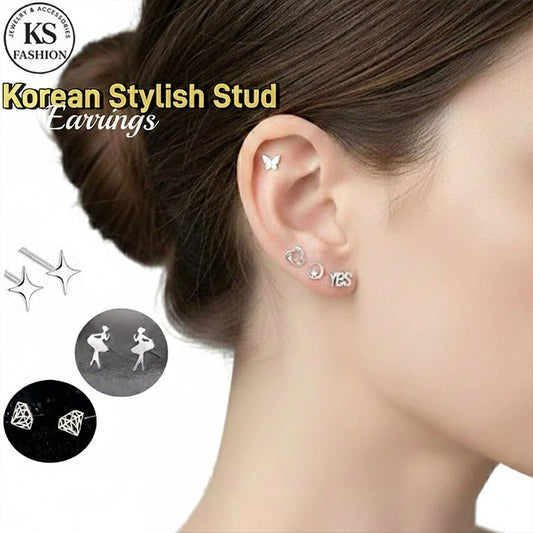 Elegant Stud Earrings For Women Earring Fashion Jewelry Accessories Gift Sliver Earring Piercing Ear