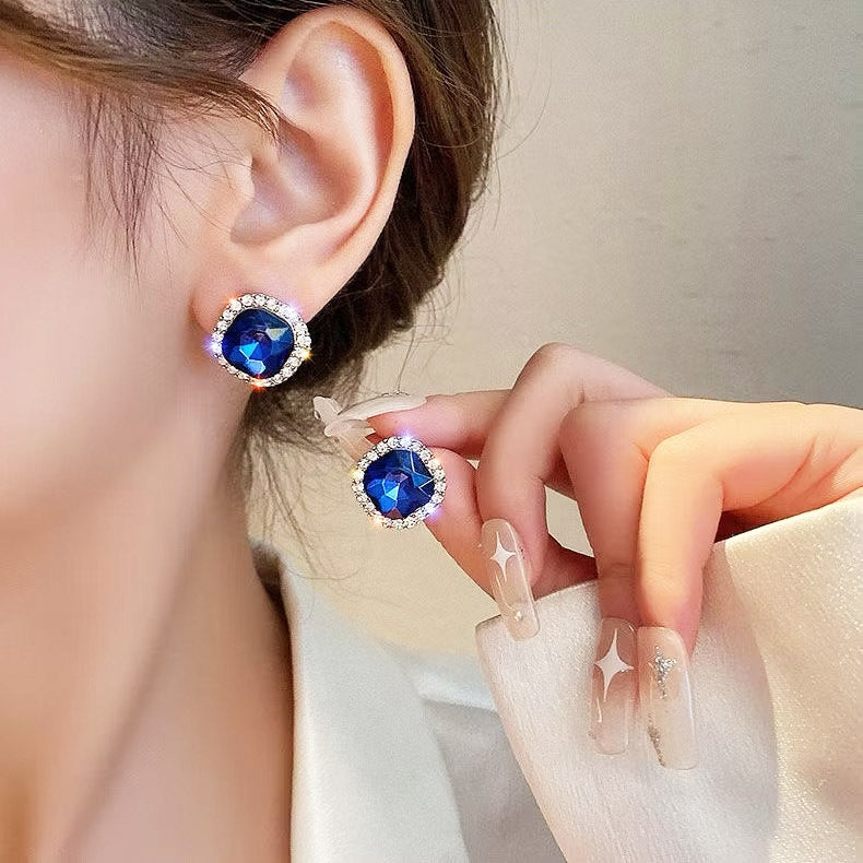Red Flower Earrings For Women Gold Rose Earrings Stud Ear Earring Fashion Jewelry Accessories Gift