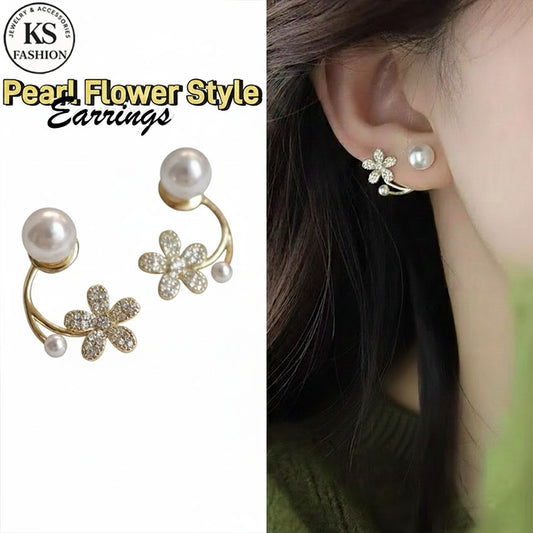 Flower Elegant Pearl earrings For Women Fashion Stud Earrings Gold Plated Earring Jewelry Accessories