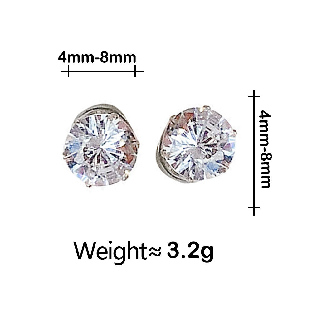 2Pcs No Piercing Magnetic Earrings for Women Diamond Earring Rhinestone FashionJewelry Accessories