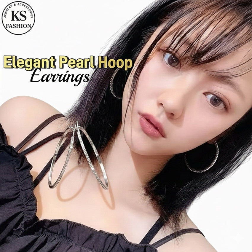 Elegant Rhinestone Hoop Earrings For Woman Diamond Fashion Jewelry  Accessories Silver Earrings Gift