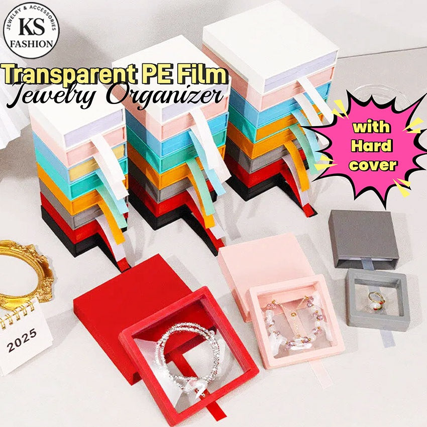 Transparent PE Film Box for Ring, Bracelet, Necklace Women Organizer Fashion Jewelry Christmas Gift