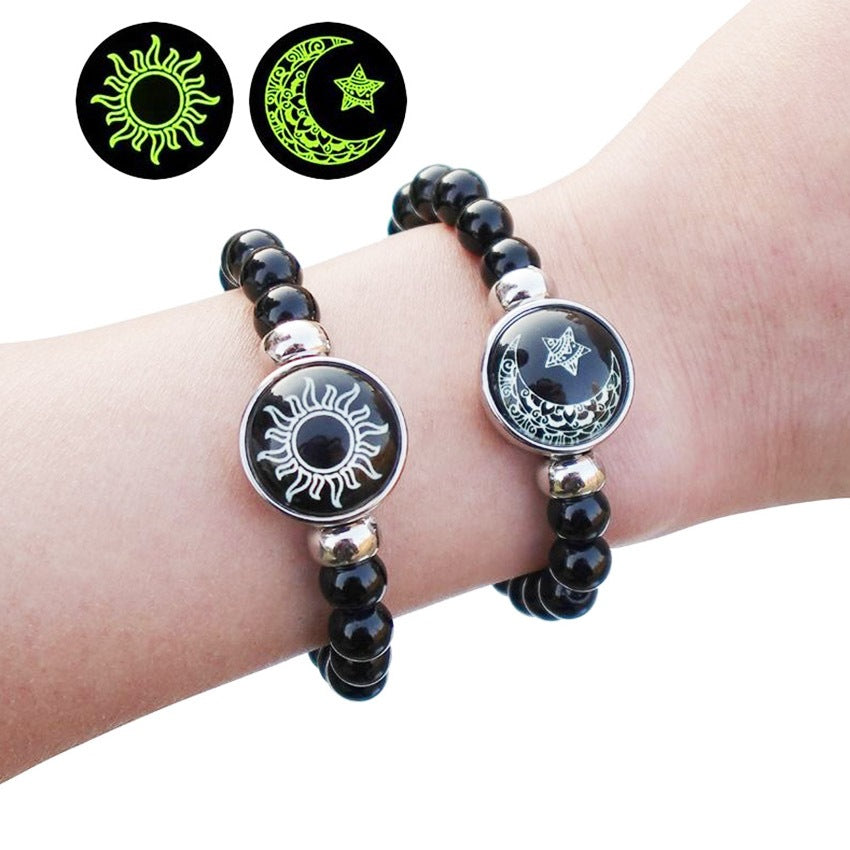 2Pc Moon Sun Couple Bracelet For Women lucky Charm Beads Bracelets Fashion Jewelry Accessories Gift