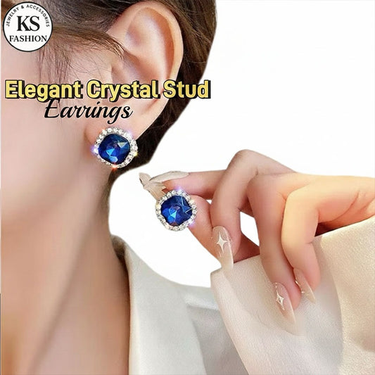 Luxury Earrings For Women Rhinestone Ear Stud Fashion Gold Zircon Earring Jewelry  Accessories Gift