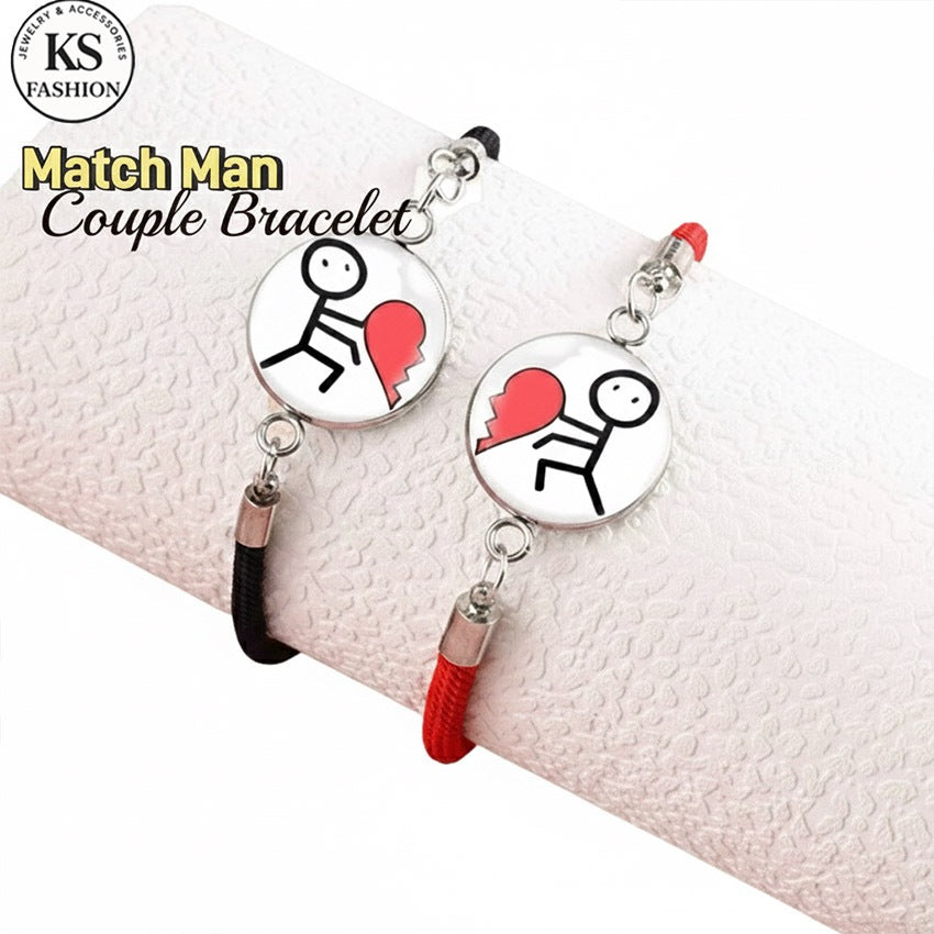 2pcs Couple Bracelet Gift For Lovers Woven Bracelet Adjustable Jewelry