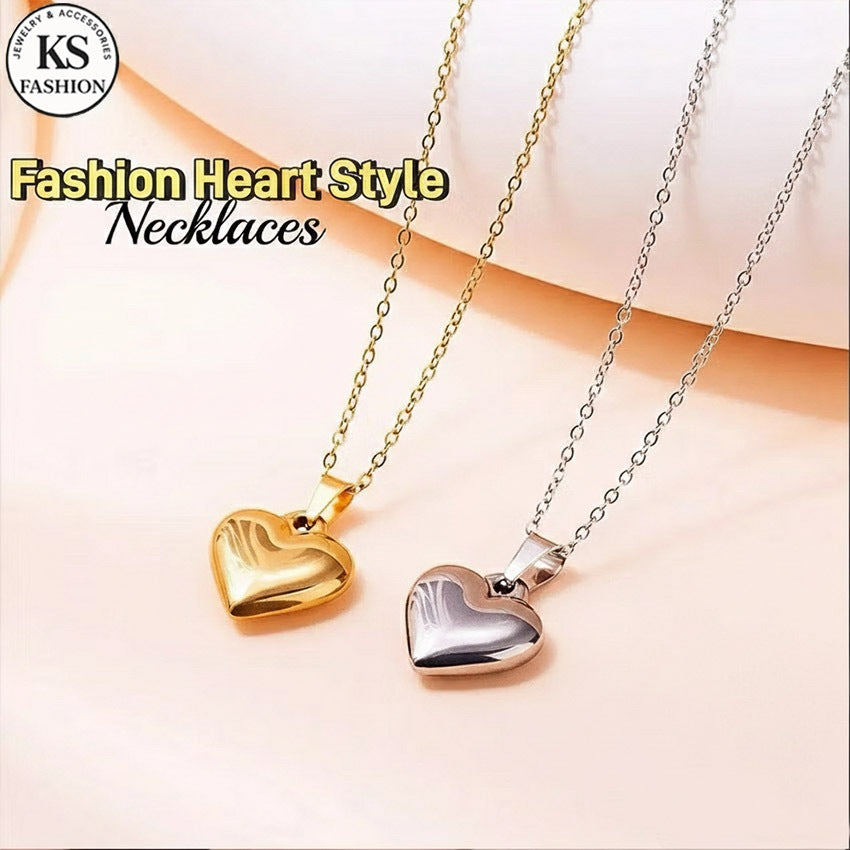 Elegant Gold Style Heart Pendant Pearl Silver Necklace For Women Fashion Jewelry Accessories Gifts