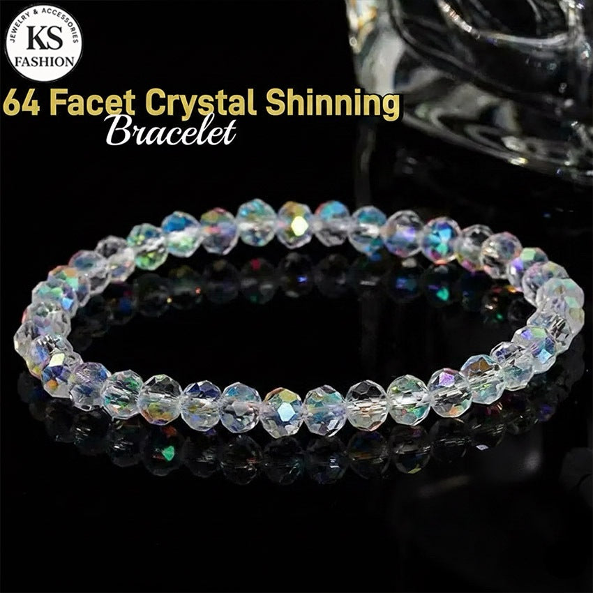 64 Facet Crystal Glass Bead Bracelet For woman Lucky Charm Christmas Gift Fashion Jewelry Accessory