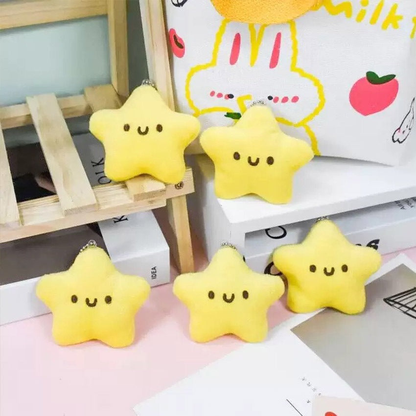 Elegant Smile Star Plush Doll Charm Stress Reliever Fun Toys Keychain Stuff Toys Fashion Gift Pop