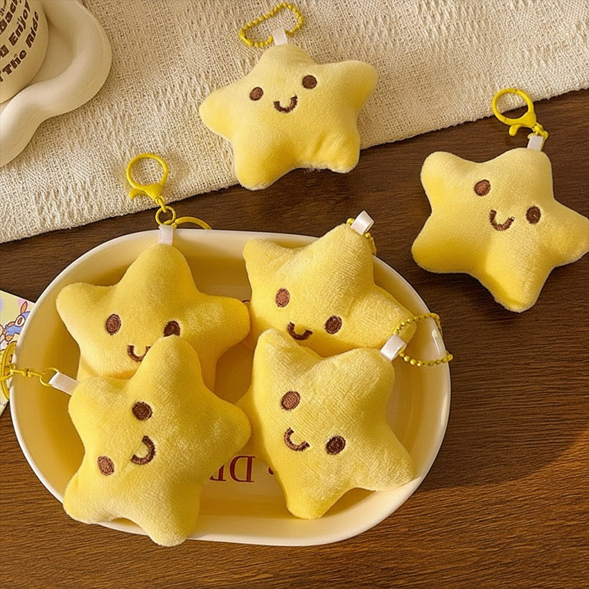 Elegant Smile Star Plush Doll Charm Stress Reliever Fun Toys Keychain Stuff Toys Fashion Gift Pop