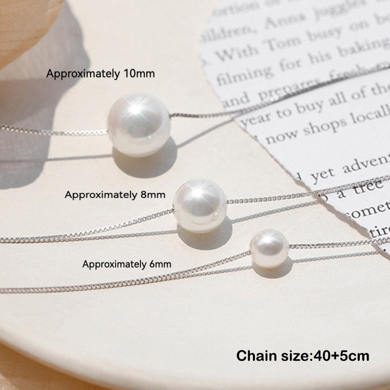 Elegant Silver Necklace For Women Pearl pendant Necklace Korean Fashion Jewelry  Accessories Gift