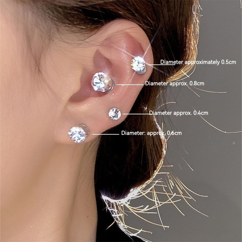 2Pcs No Piercing Magnetic Earrings for Women Diamond Earring Rhinestone FashionJewelry Accessories