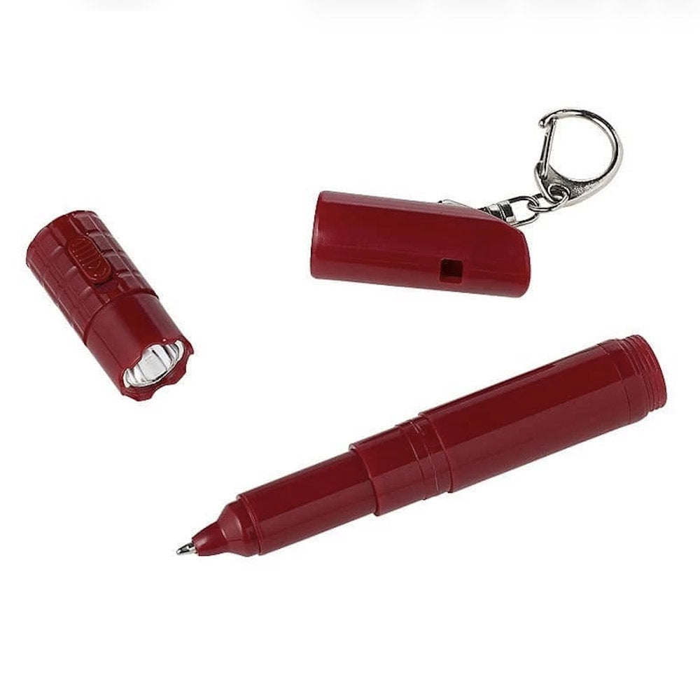 Premium 3 in 1 Emergency Ballpen Whistle Flashlight With Whistle with Flashlight Keychain Ball Pen