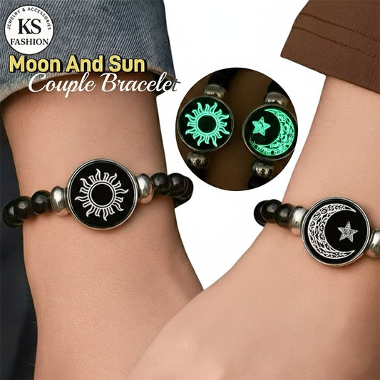 2Pc Moon Sun Couple Bracelet For Women lucky Charm Beads Bracelets Fashion Jewelry Accessories Gift