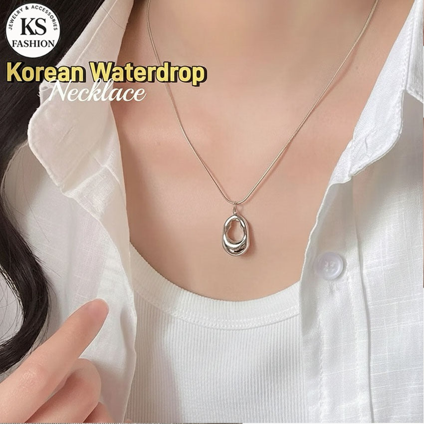 Elegant Silver Necklace For Women Water pendant Necklace Korean Fashion Jewelry  Accessories Gift
