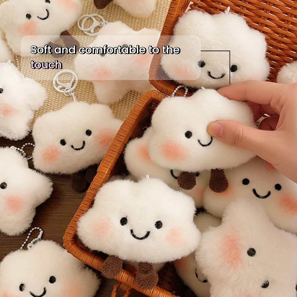 Creative Smile Cloud Plush Doll Charm Stress Reliever Fun Toys Keychain Stuff Toys Fashion Gift Pop