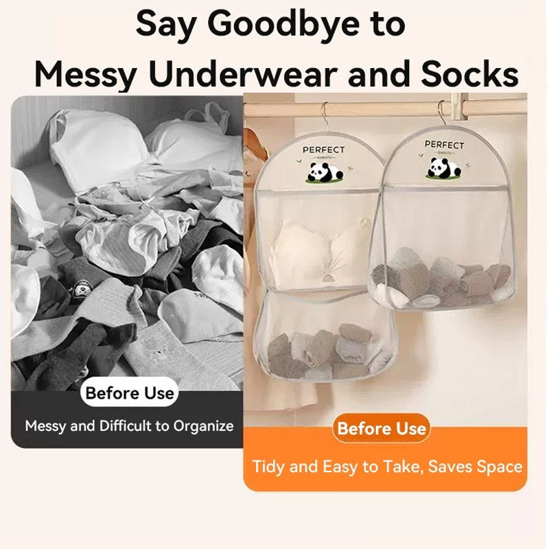 Underwear Socks Storage Organizer Hanging Bag Wardrobe Wall Bathroom Dormitory Storage Artifact