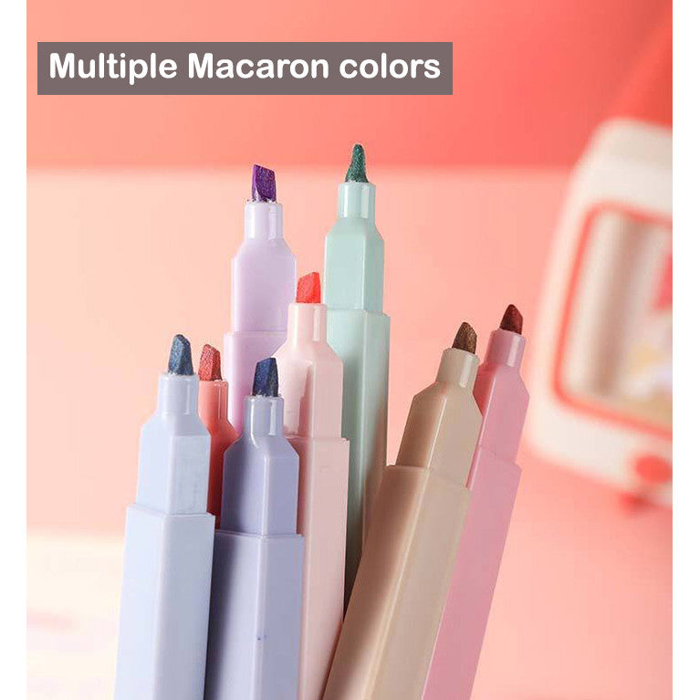 6pcs Morandi highlighter Marker Pens Set for Office School Stationery Supply Students Kids toys Gift