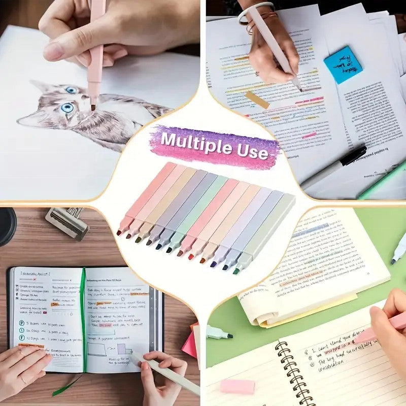6pcs Morandi highlighter Marker Pens Set for Office School Stationery Supply Students Kids toys Gift