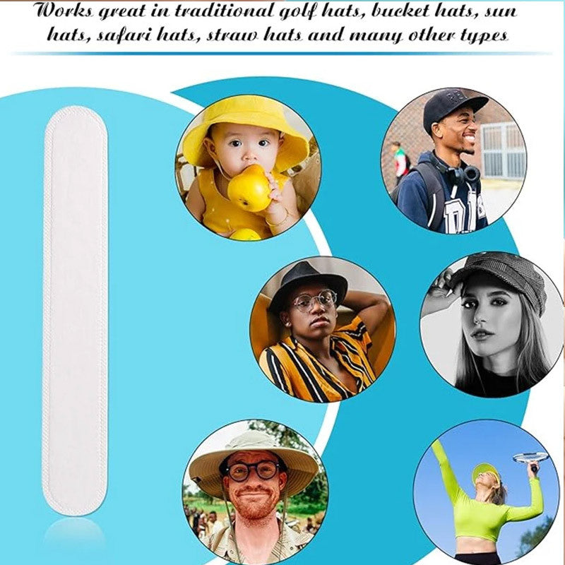 10Pcs Cap Liner Sweat Stickers Absorbent Strip Neck Liner Pads Disposable Hat Cap Anti Sweat Sticker