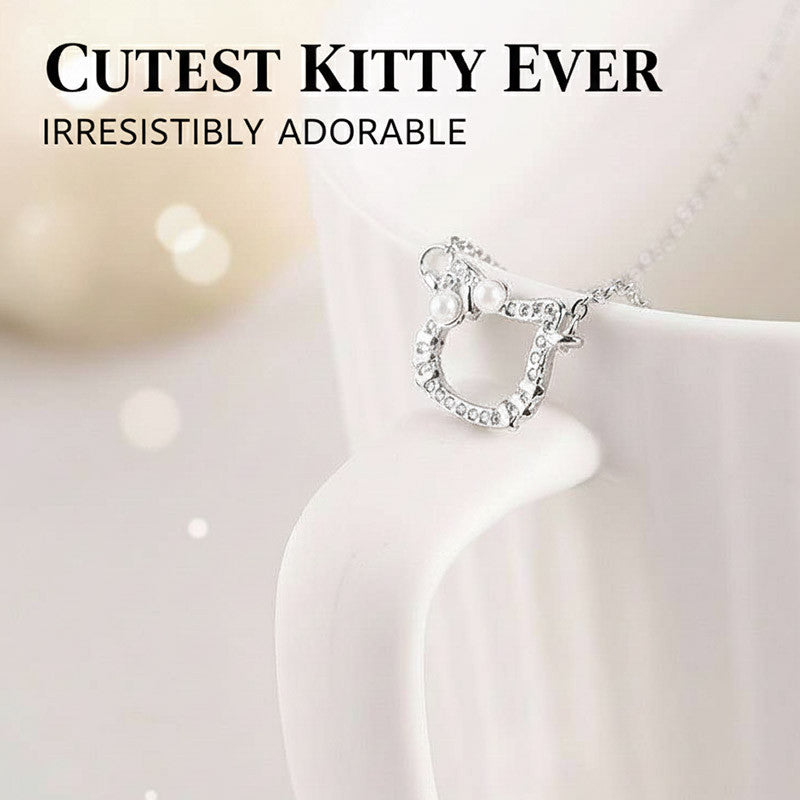 Elegant Stainless Necklace For Women Silver Gold Titanium Kitty Fashion Jewelry  Accessories Gift
