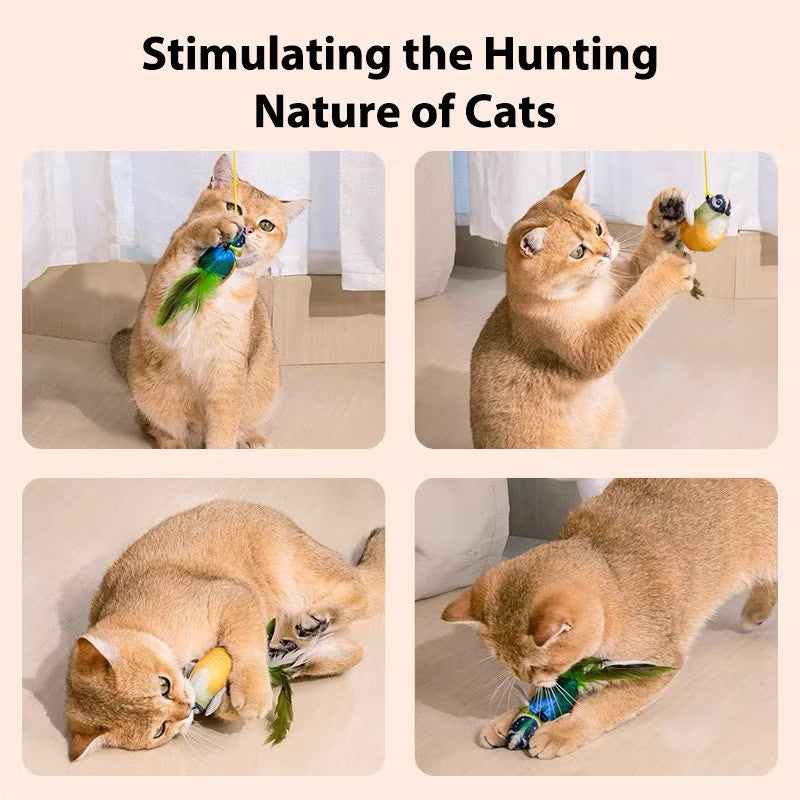 Pop Cat-Teasing Artifact Cat Toy Self-Amusement Cat Dog Toys Simulation Bird Call Toys Pet Supplies