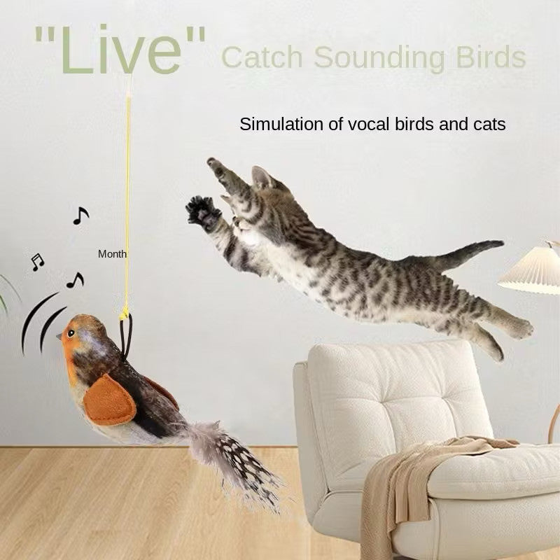 Pop Cat-Teasing Artifact Cat Toy Self-Amusement Cat Dog Toys Simulation Bird Call Toys Pet Supplies