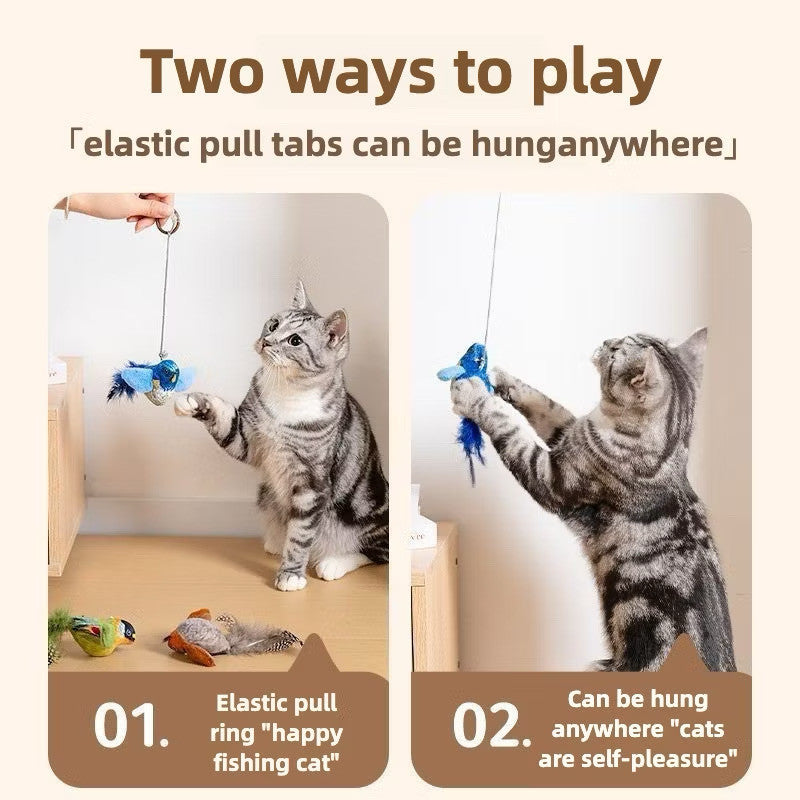 Pop Cat-Teasing Artifact Cat Toy Self-Amusement Cat Dog Toys Simulation Bird Call Toys Pet Supplies