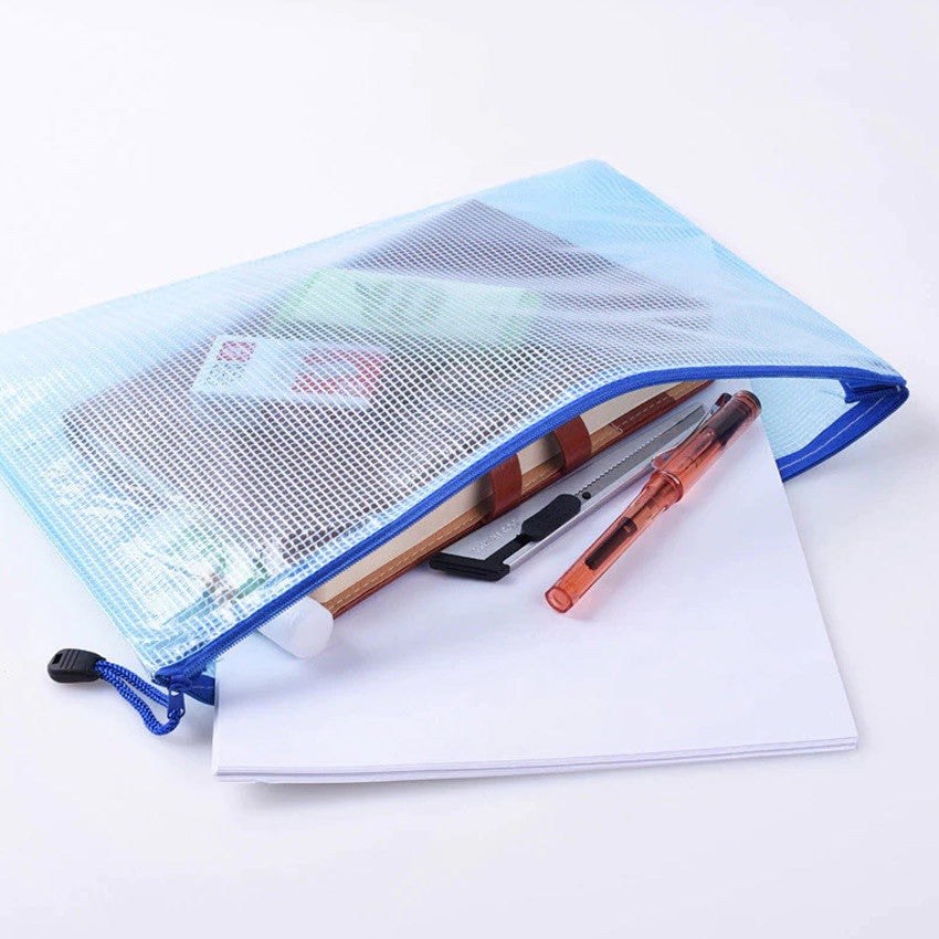 A4 Plastic PVC Envelopes Zipper Bag File Storage Pouch Envelope Document Bag Waterproof Organizer