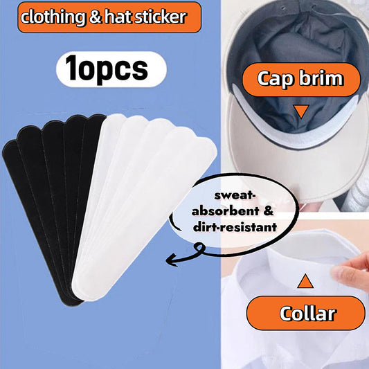 10Pcs Cap Liner Sweat Stickers Absorbent Strip Neck Liner Pads Disposable Hat Cap Anti Sweat Sticker